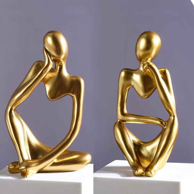 Escultura Decorativa O Pensador 2 Peças