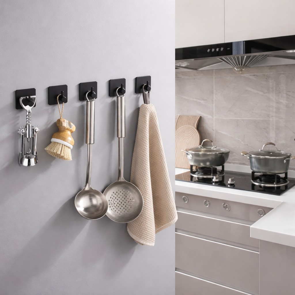 Gancho Adesivo Inox Multiuso – Kit com 2 Peças