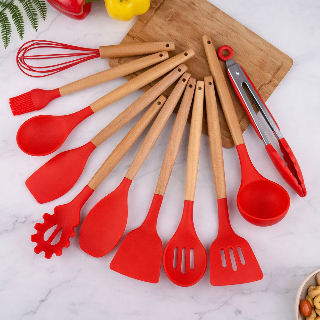 Kit Utensílios de Cozinha em Silicone