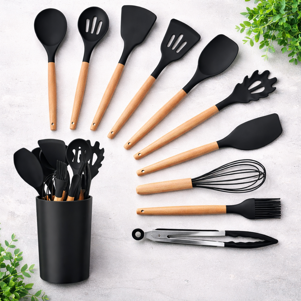 Kit Utensílios de Cozinha em Silicone