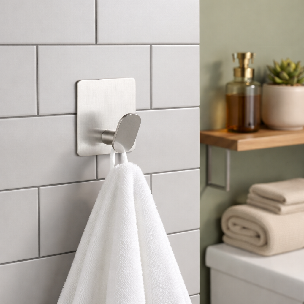 Gancho Adesivo Inox Multiuso – Kit com 2 Peças