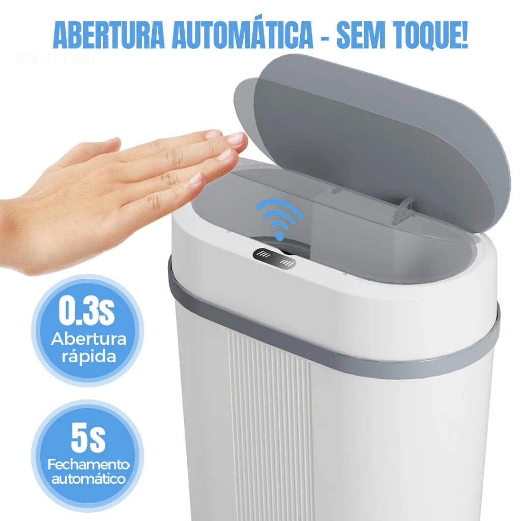 Lixeira Inteligente 12L Automática Sensor Infravermelho Sem Toque Casalaris