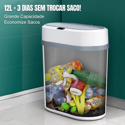 Lixeira Inteligente 12L Automática Sensor Infravermelho Sem Toque Casalaris
