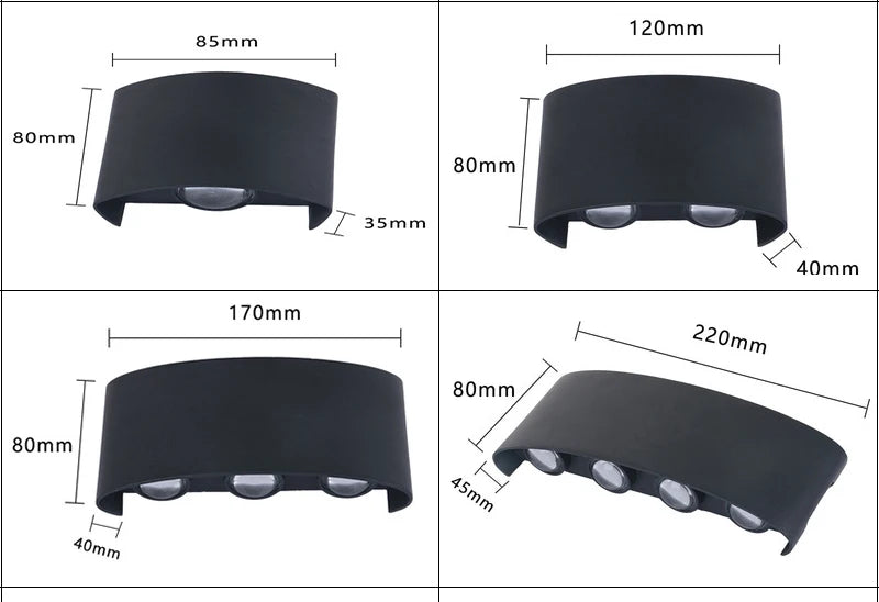 Arandela Externa Led em Alumínio à Prova d'água