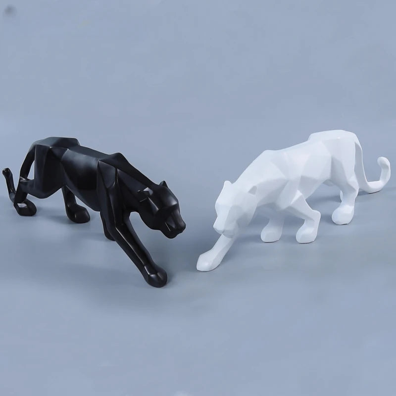 Escultura Pantera Negra Geométrica