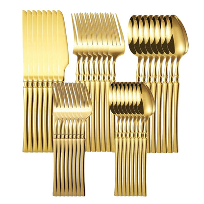 Faqueiro Dourado Elegante 24 Peças Casalaris