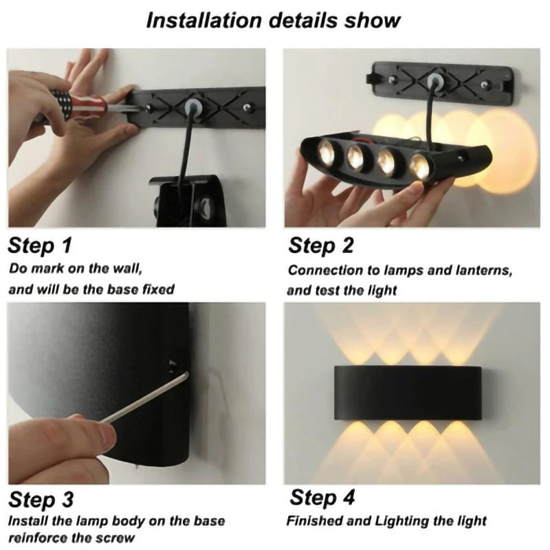 Arandela Externa Led em Alumínio à Prova d'água