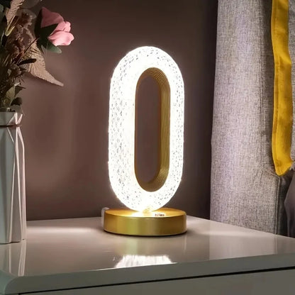 Luminária de Mesa LED 3 Tons Touch Cristal Luxo