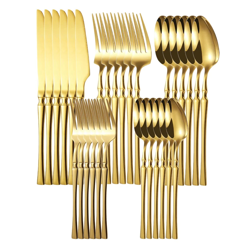 Faqueiro Dourado Elegante 24 Peças Casalaris
