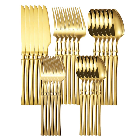 Faqueiro Dourado Elegante 24 Peças Casalaris