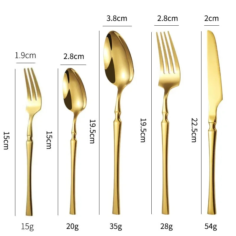 Faqueiro Dourado Elegante 24 Peças Casalaris