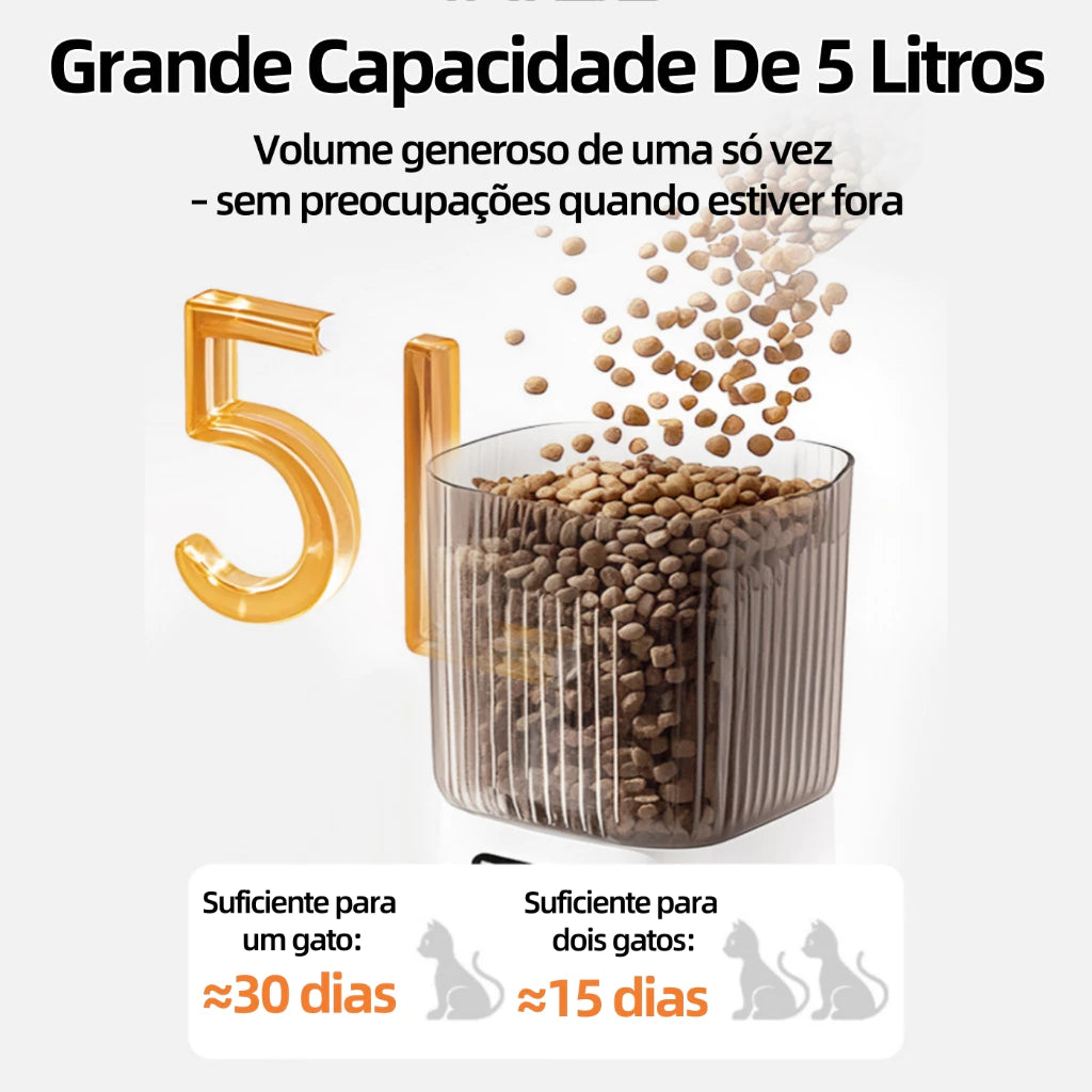 Ração Automática Inteligente 5L com App para Cães e Gatos