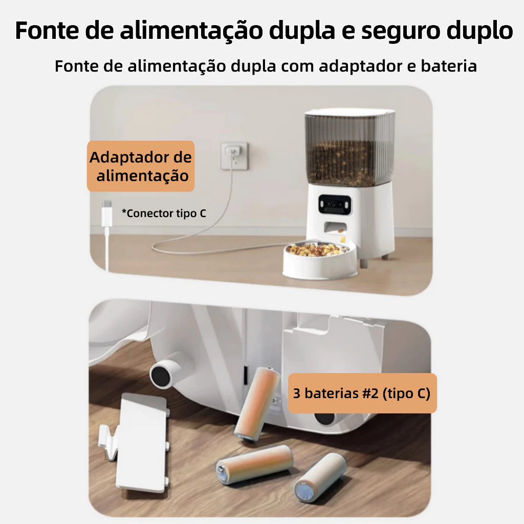 Ração Automática Inteligente 5L com App para Cães e Gatos